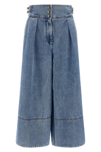 denim culotte high waist jeans