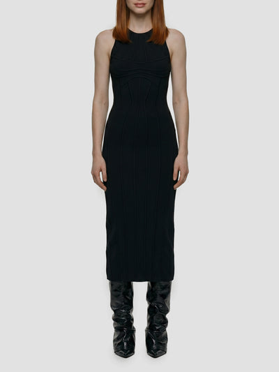 sculptural midi dress