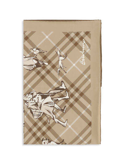 check silk twill scarf