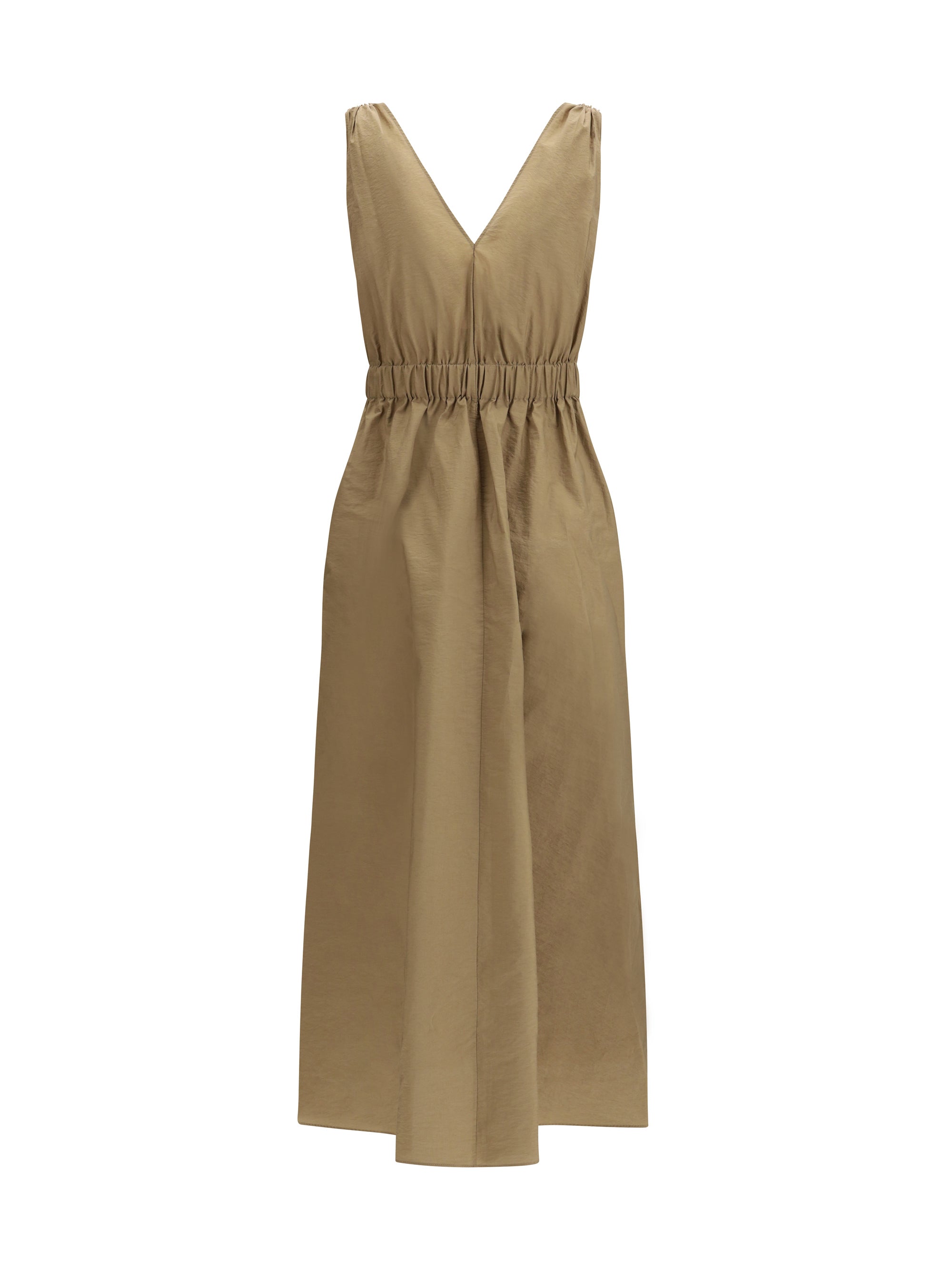 BRUNELLO CUCINELLI L cotton poplin dress precious shoulder detail