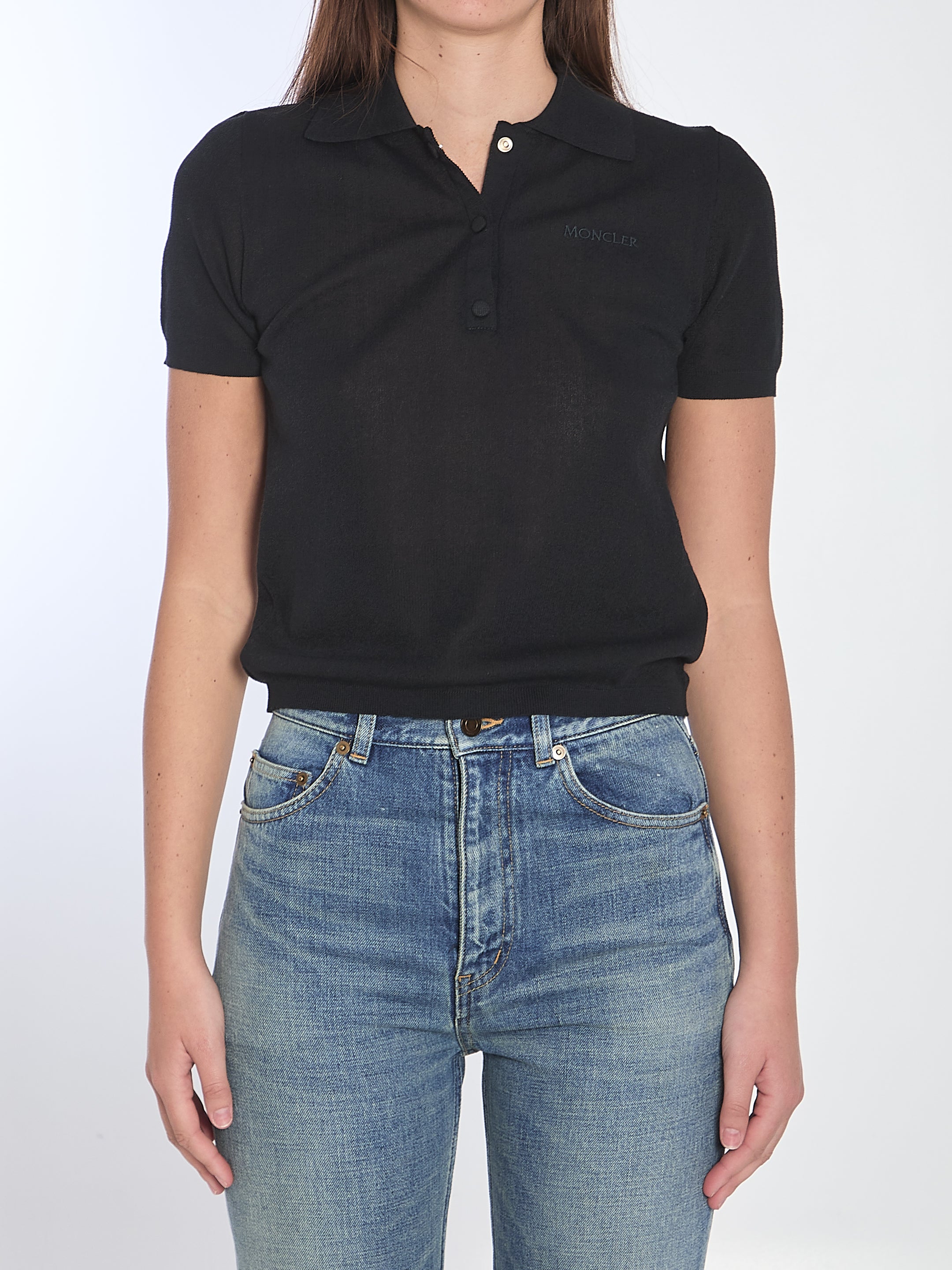 MONCLER XS polo shirt with embroidered logo