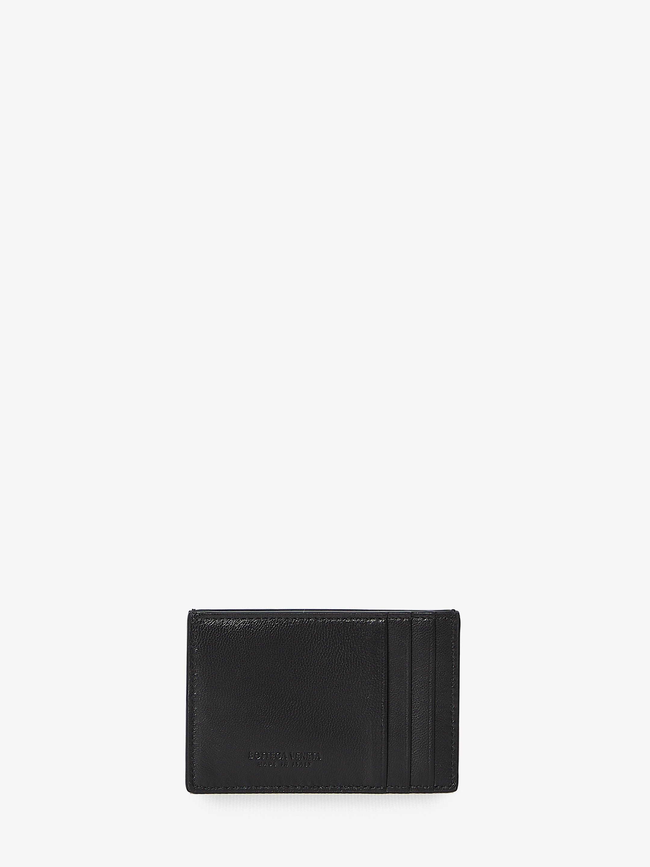 BOTTEGA VENETA OS black leather cardholder