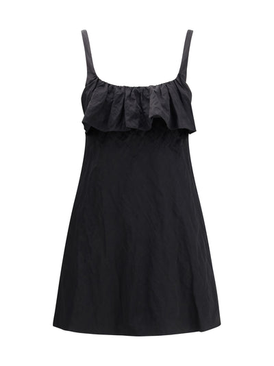 mini dress in washed technical satin