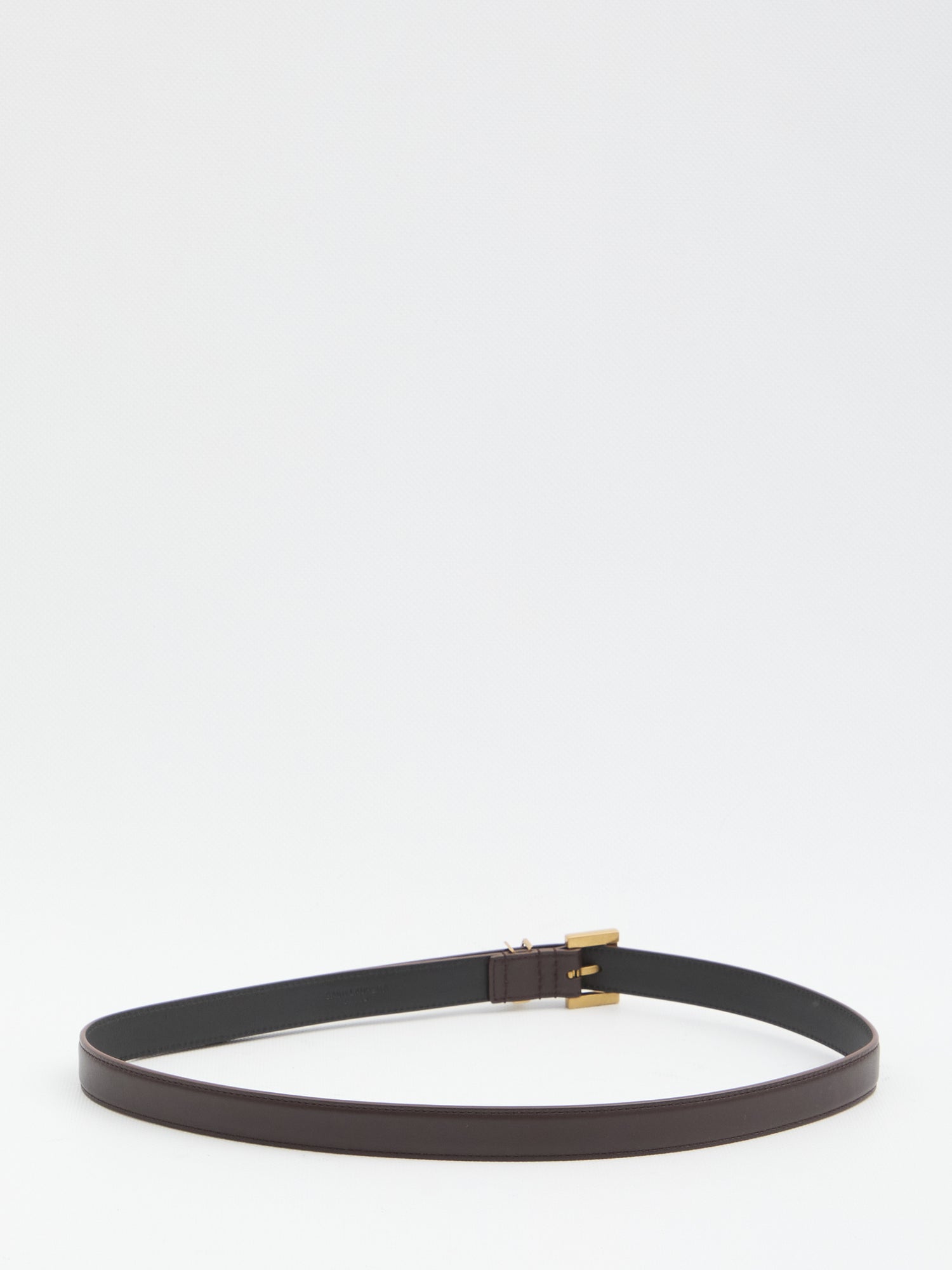 SAINT LAURENT 70 slim cassandre belt with square buckle
