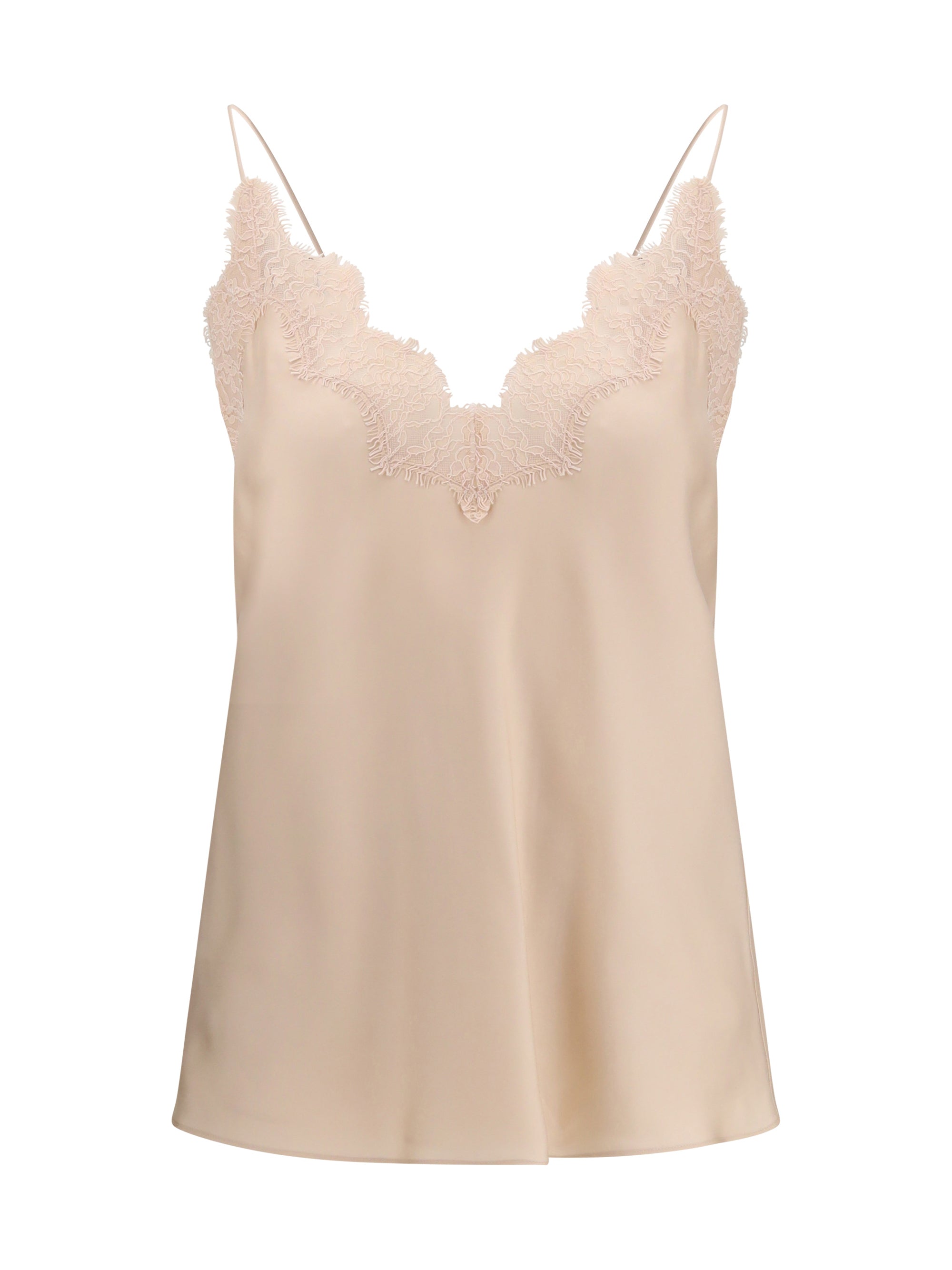 ROHE 36 silk camisole with lace detailing