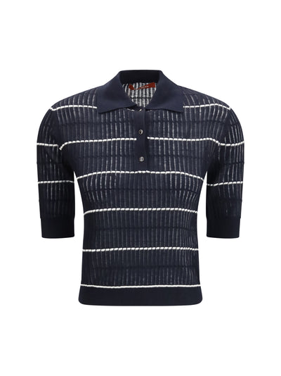 polo gallo in wool and silk