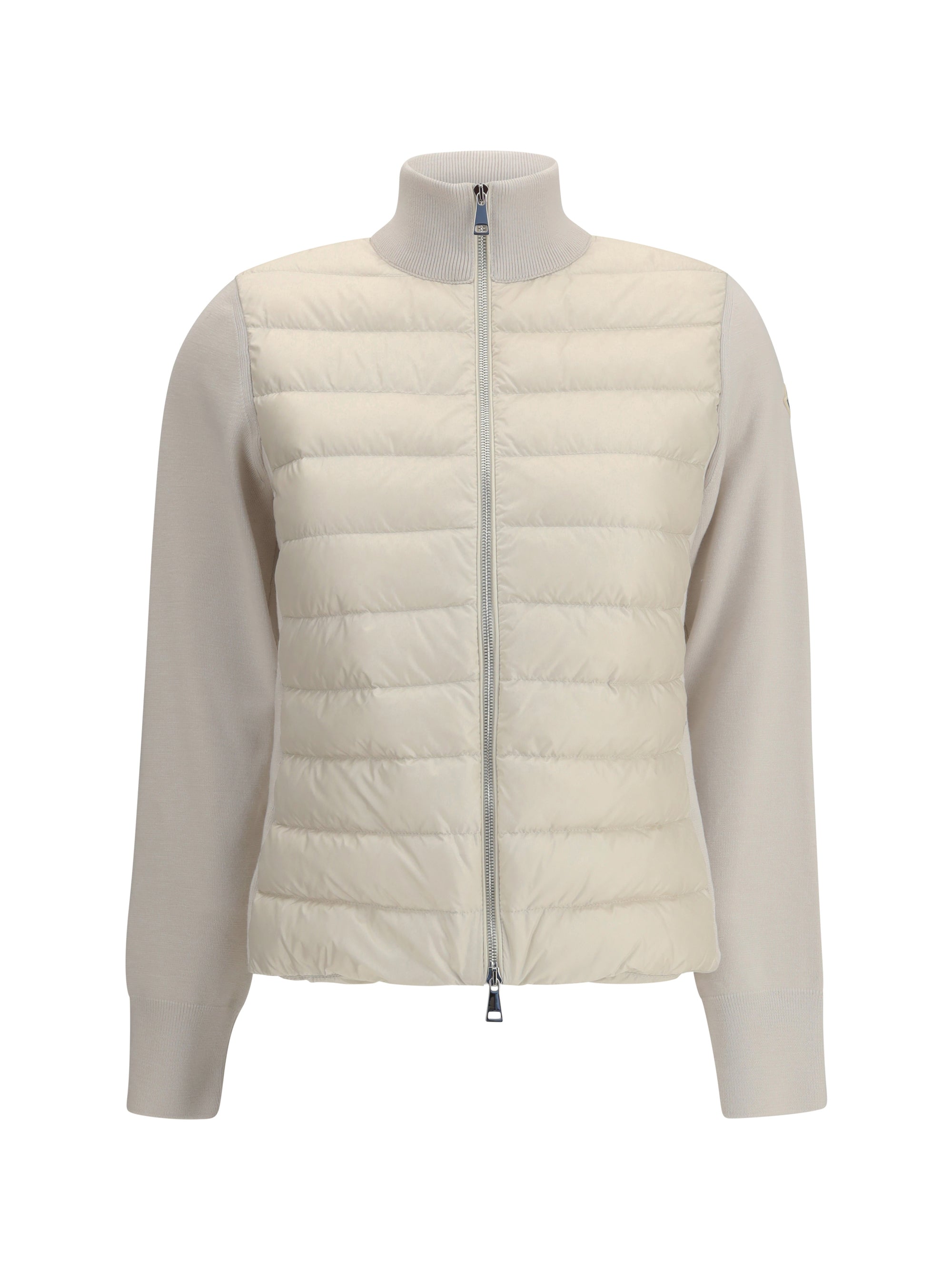 MONCLER S padded jacket with wool sleeves
