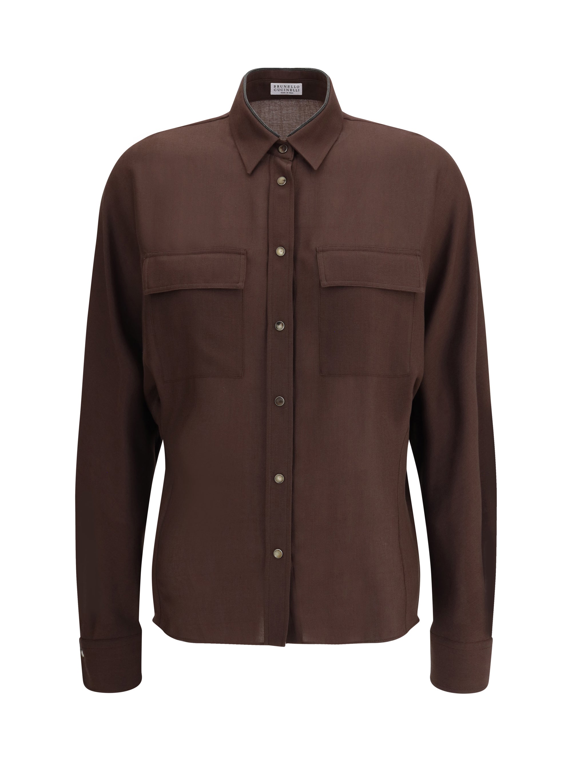 BRUNELLO CUCINELLI L embellished collar shirt