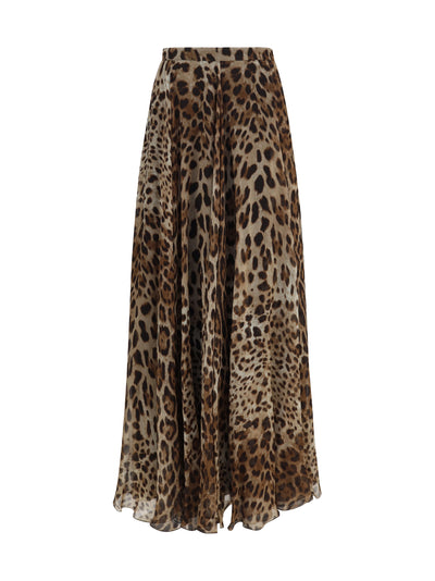 leopard-print chiffon skirt