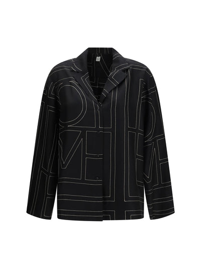 silk shirt with all-over monogram