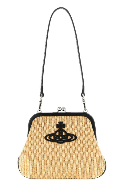 braided raffia vivienne clutch