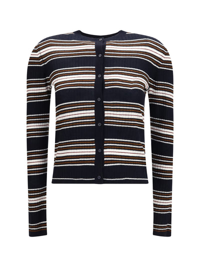 striped silk and wool cardigan