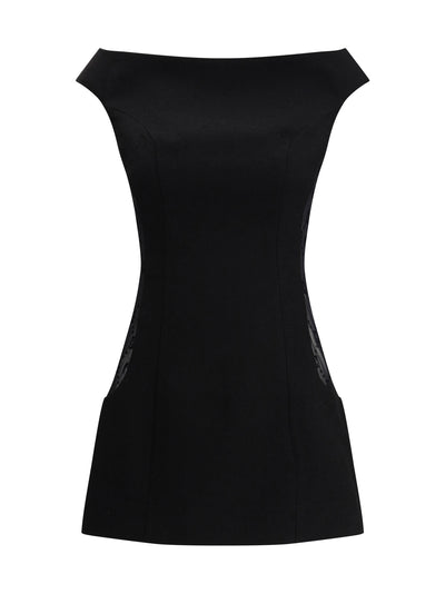 wool bouclé sleeveless mini dress