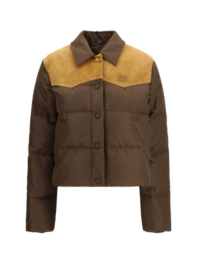 logo hooded puffer jacket