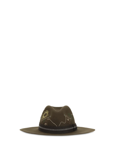 embroidered fedora hat