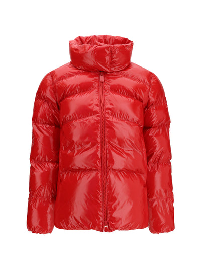 glossy quilted puffer jacket