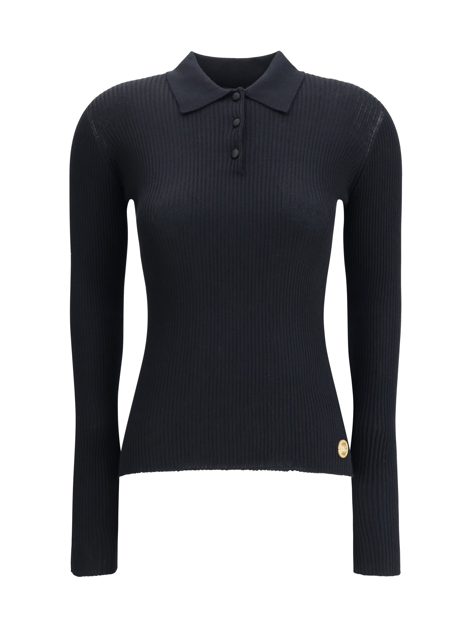 DOLCE & GABBANA 40 ribbed polo sweater