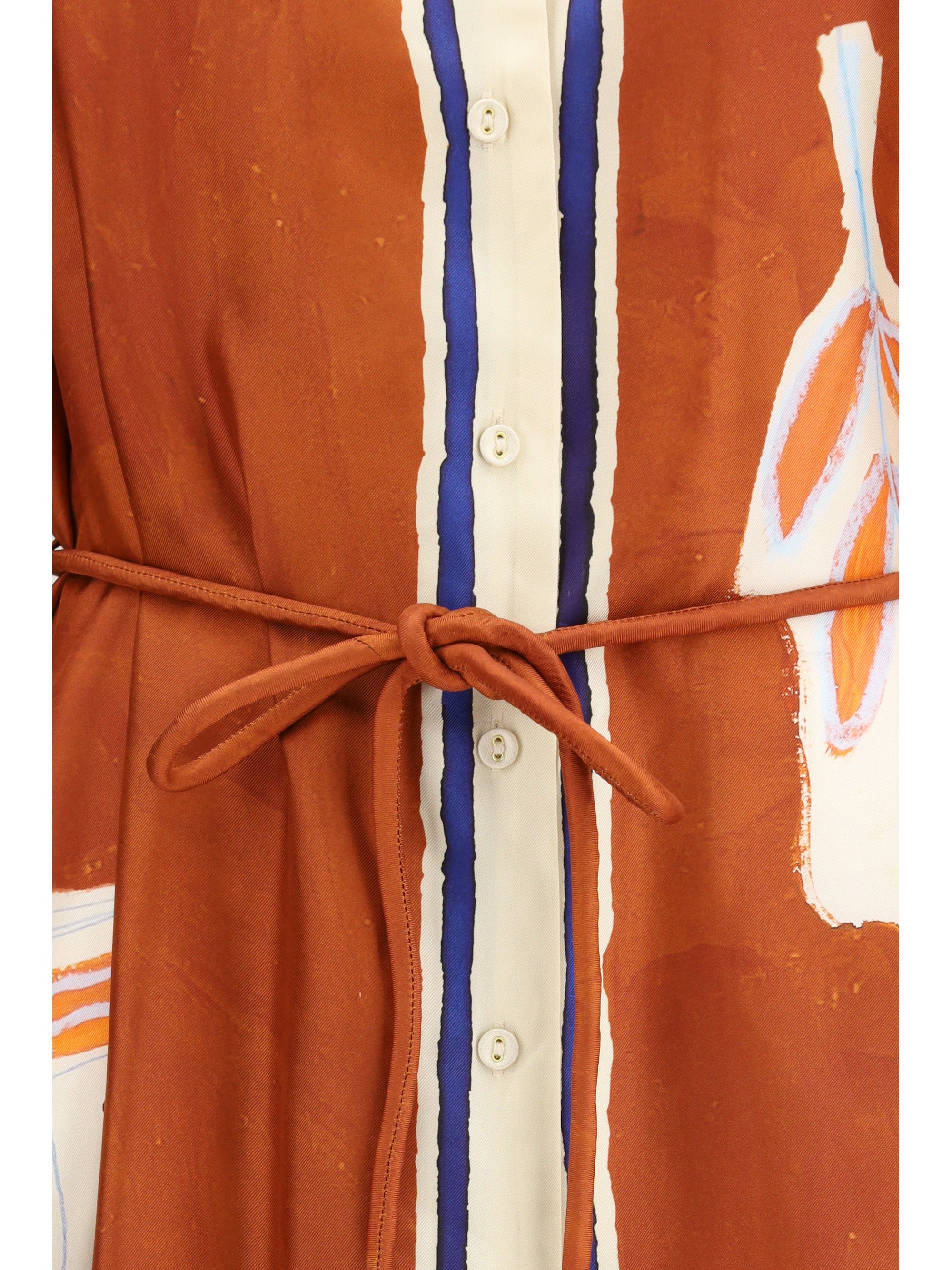 ALEMAIS 6 soleil d’amour silk shirtdress