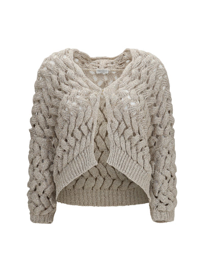 openwork sequin cardigan