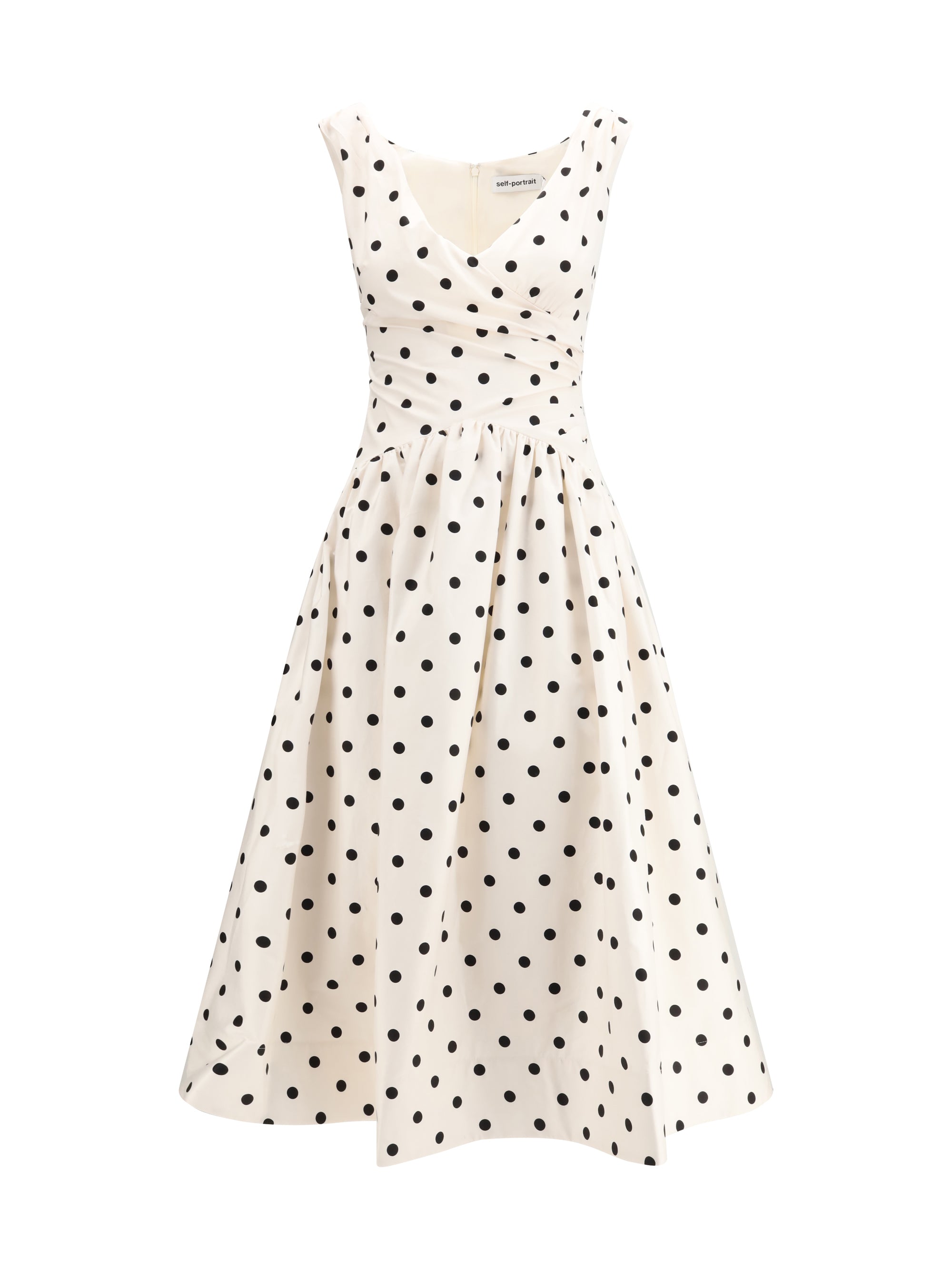 SELF-PORTRAIT 8 polka dot cotton midi dress