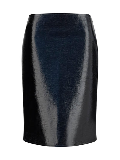 vinyl midi skirt