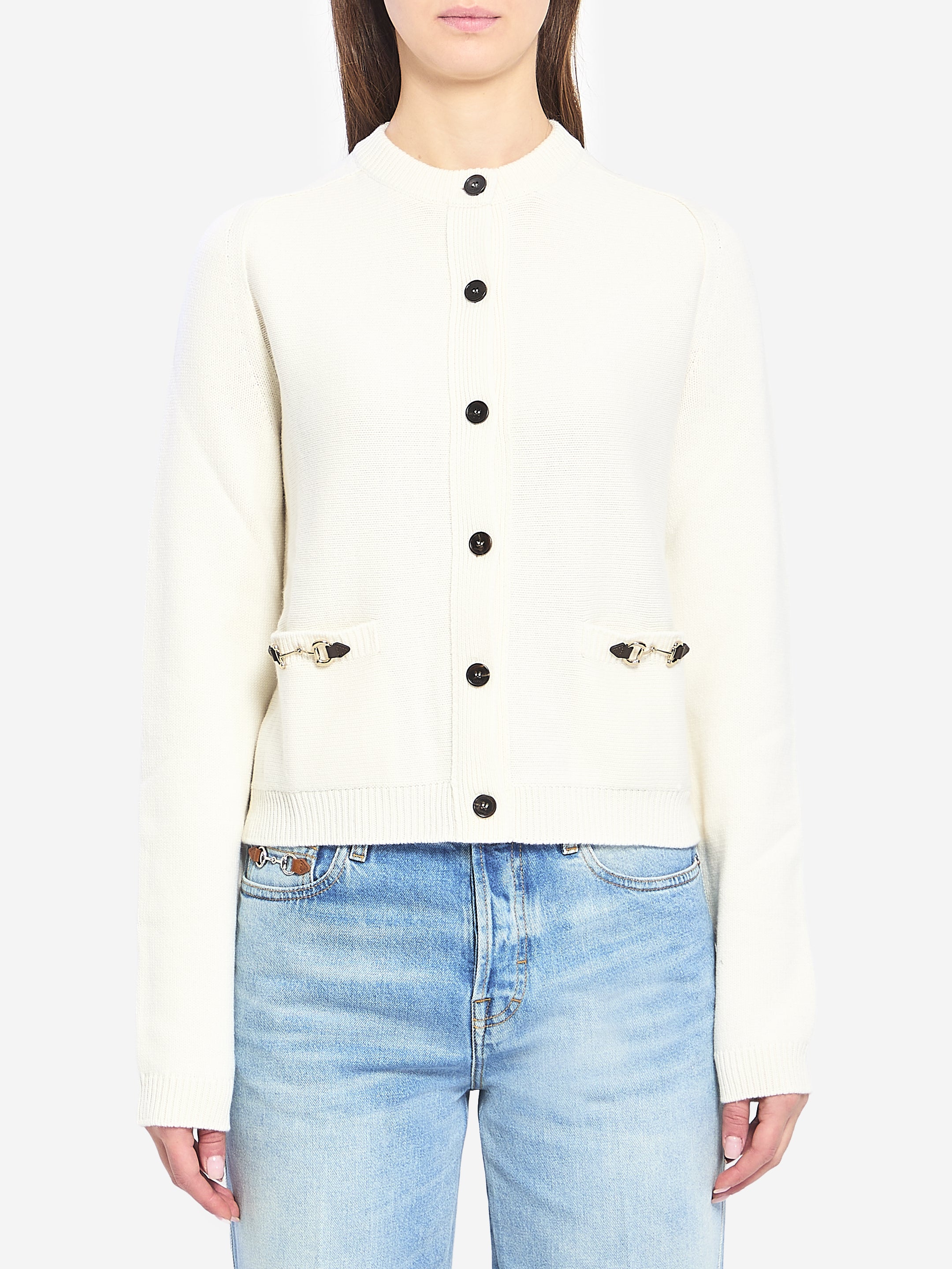 GUCCI S cashmere wool cardigan with morsetto