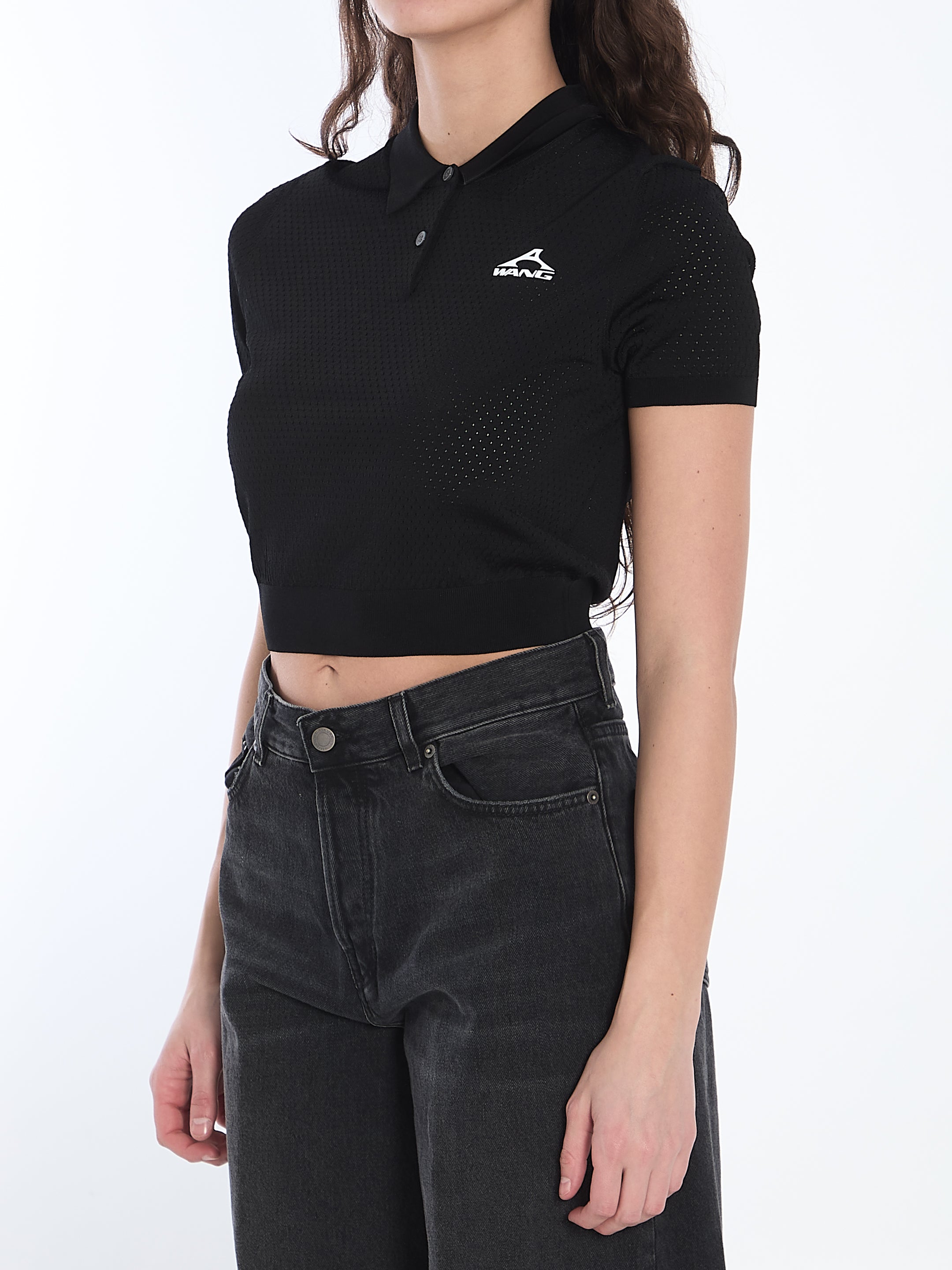 ALEXANDER WANG M cropped polo shirt with 3d logo