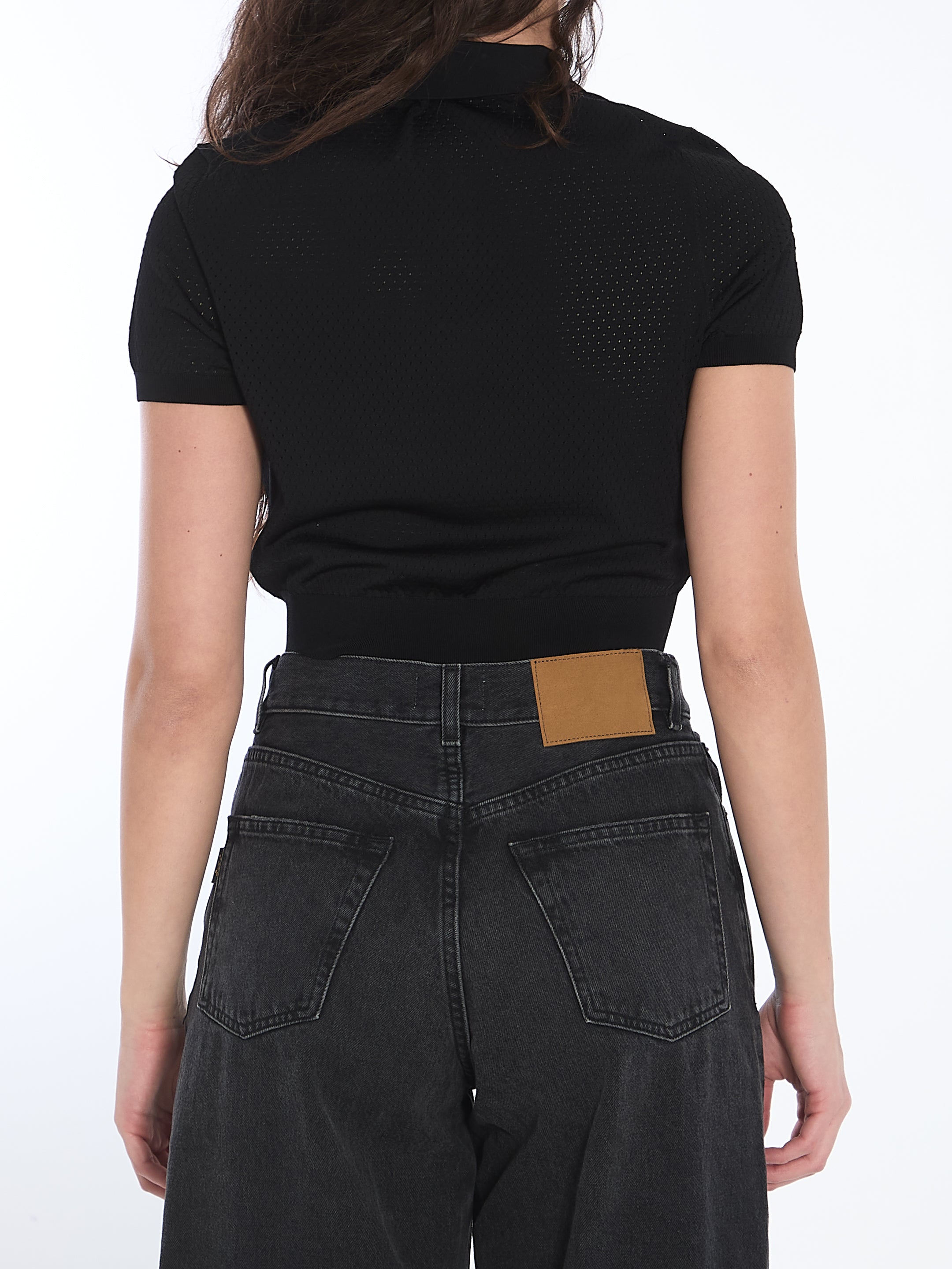 ALEXANDER WANG M cropped polo shirt with 3d logo