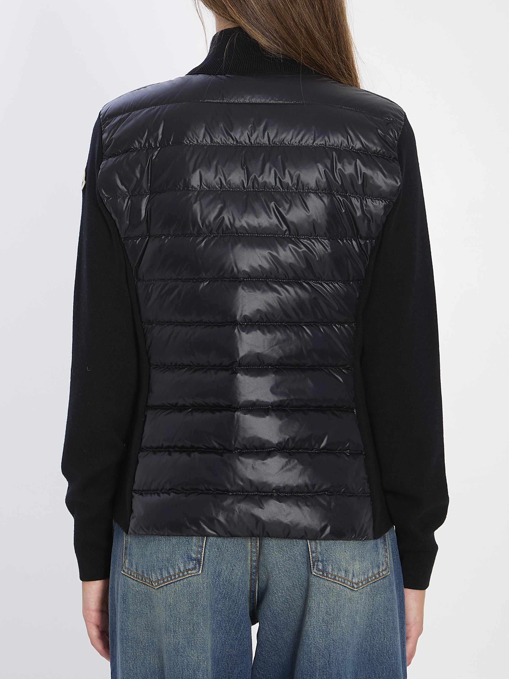 MONCLER S padded wool cardigan with zip