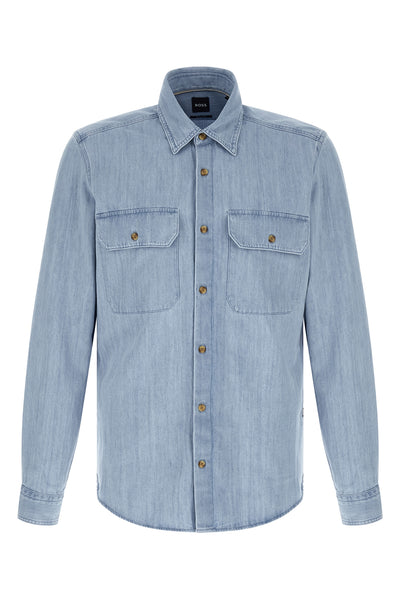 h-liam cotton denim shirt