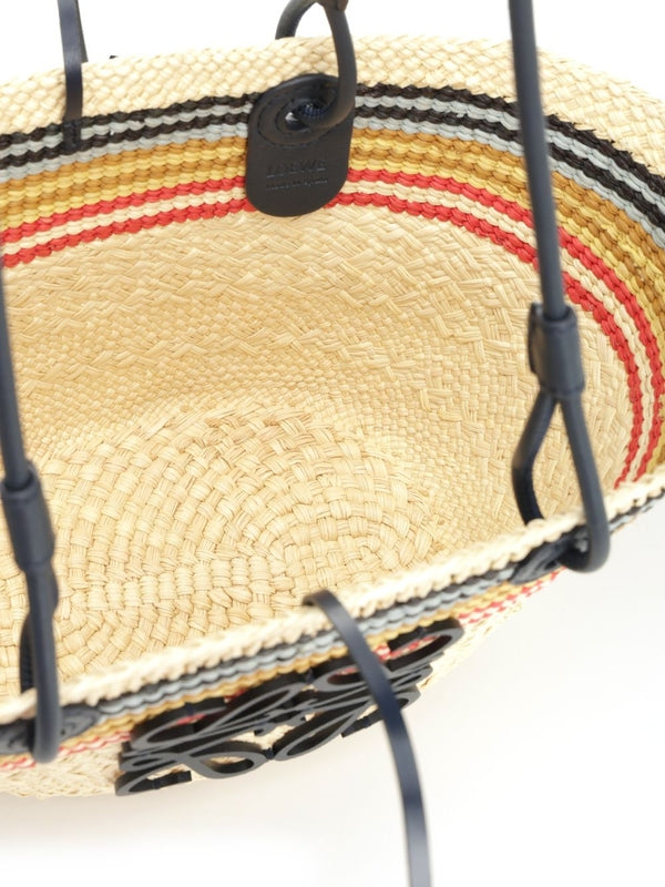 Paula Ibiza Small Anagram Raffia Basket Tote