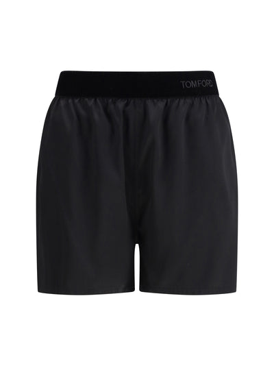 stretch silk satin pj shorts