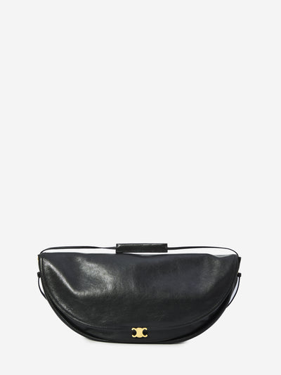 black soft triomphe halfmoon bag
