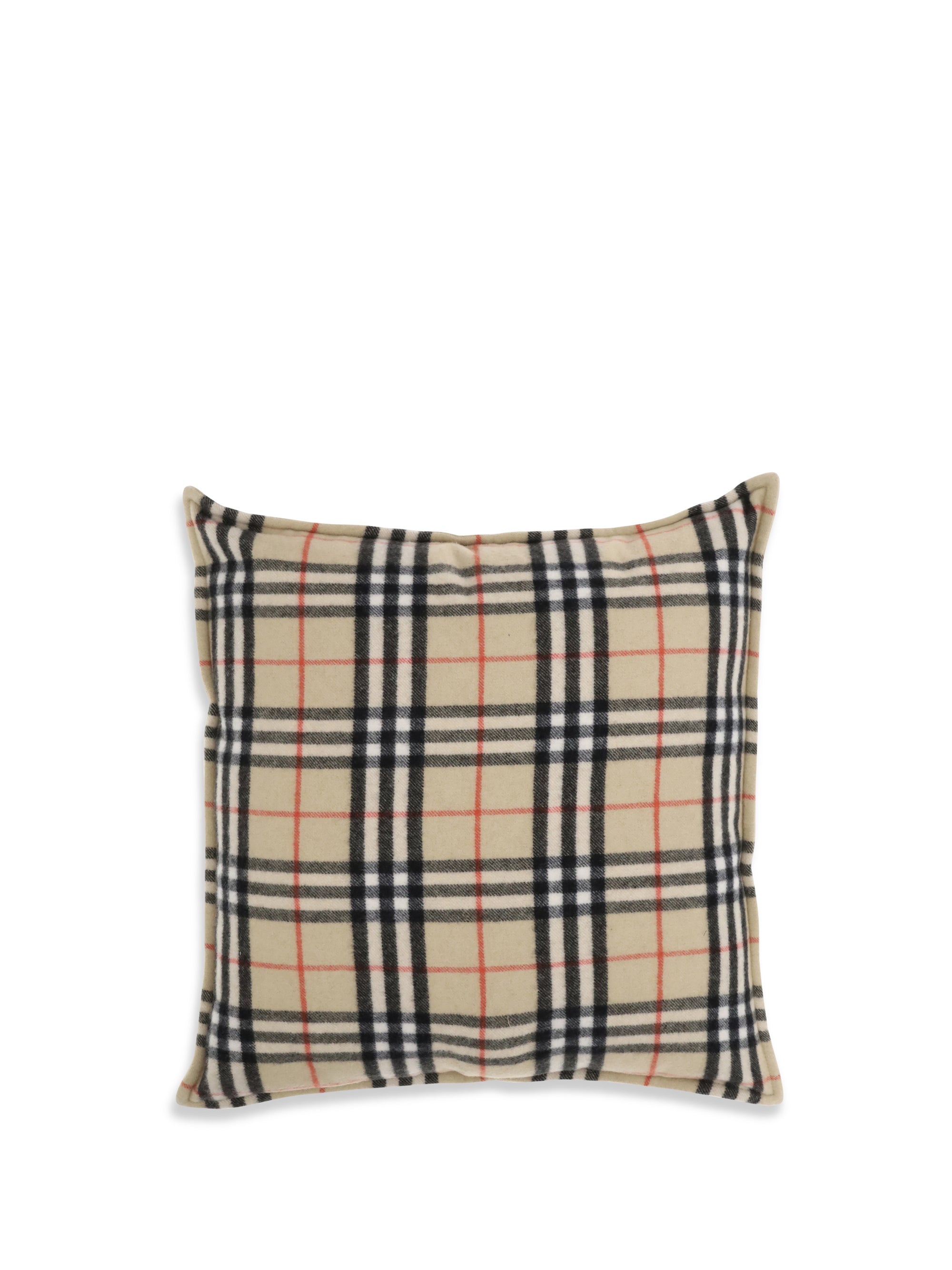 BURBERRY OS cushion crafted from a luxurious blend of wool and cashmere features the iconic burberry check