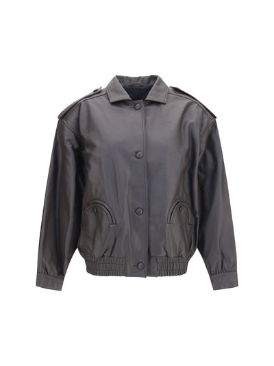 charlie ares leather bomber jacket