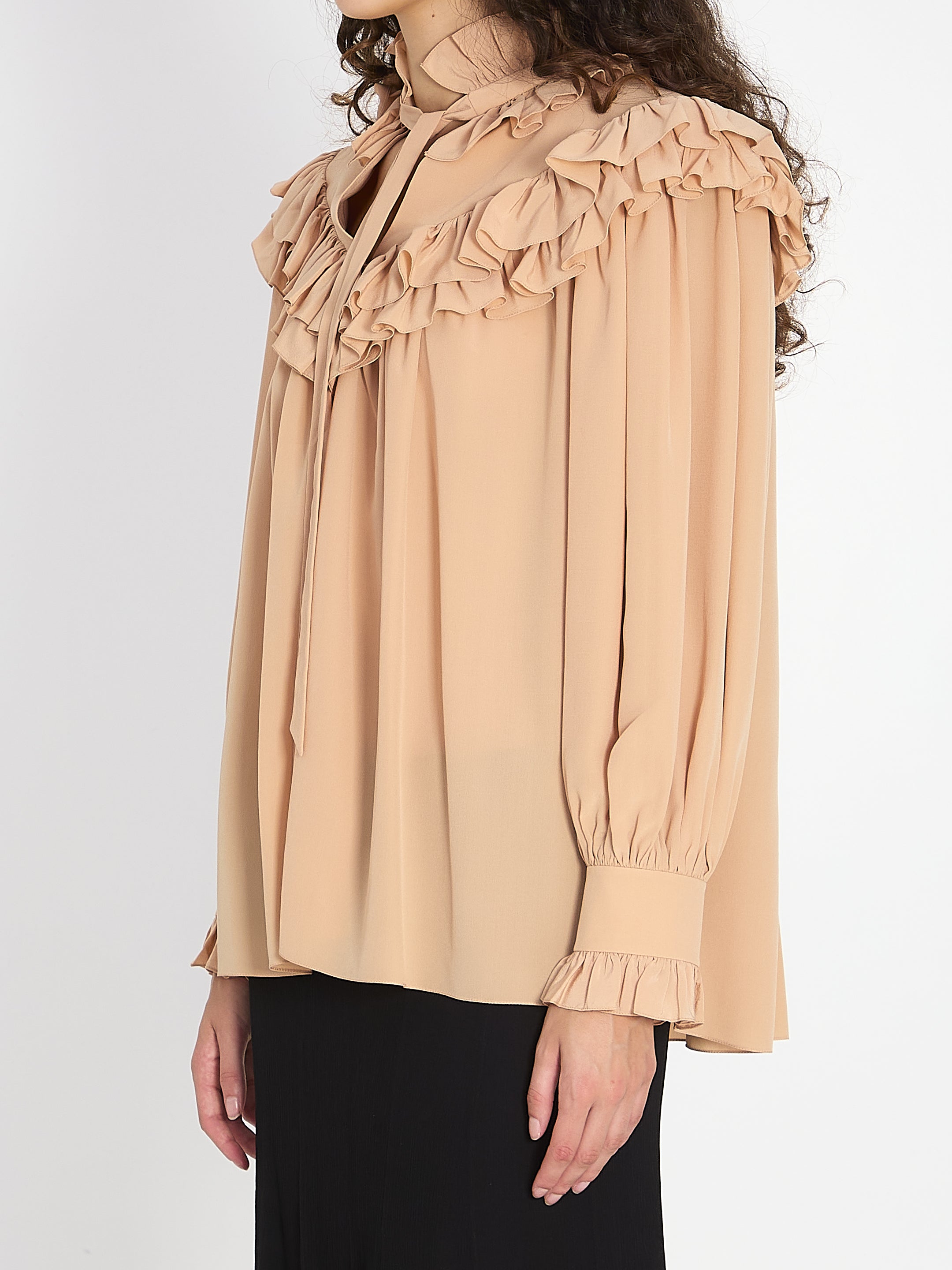 CHLOE 36 oversized shirt with ruffles