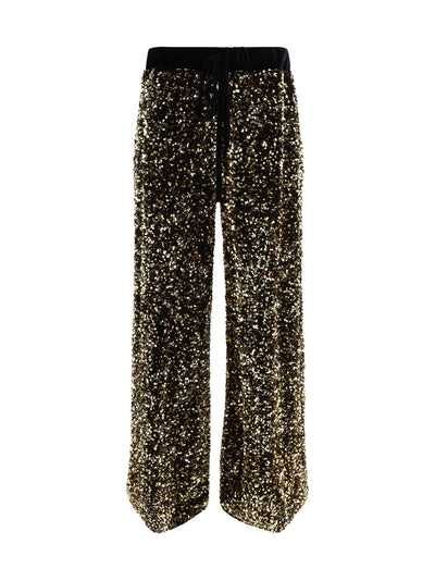 velvet pants with sequins