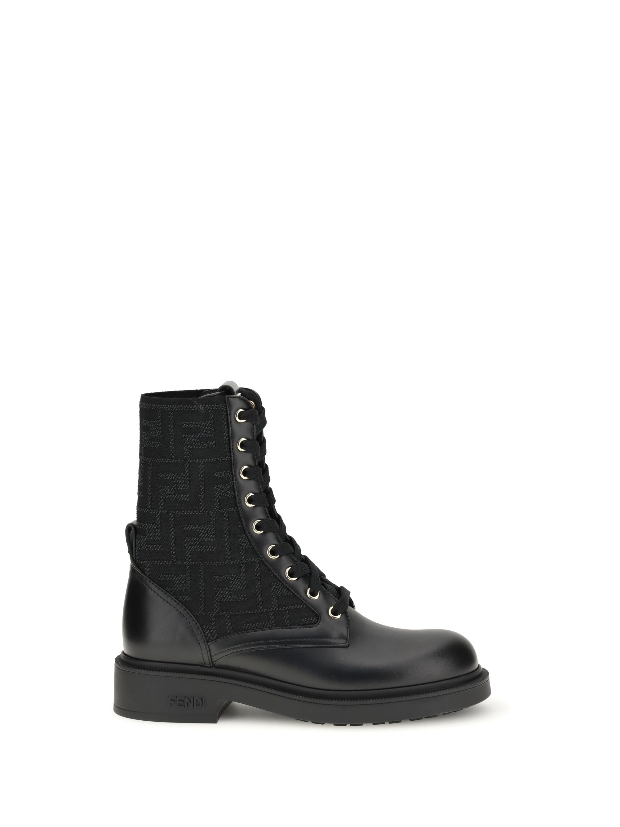 FENDI 36 ff leather biker boots