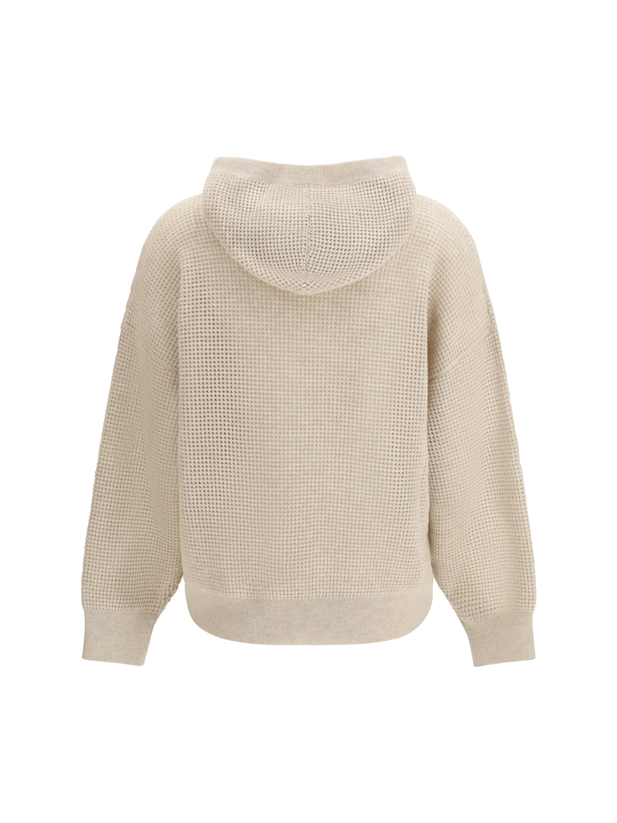 BRUNELLO CUCINELLI M sparkling net cotton hooded sweatshirt