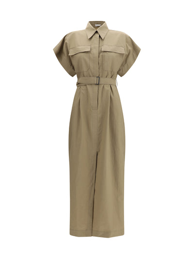 pocket belted midi dress