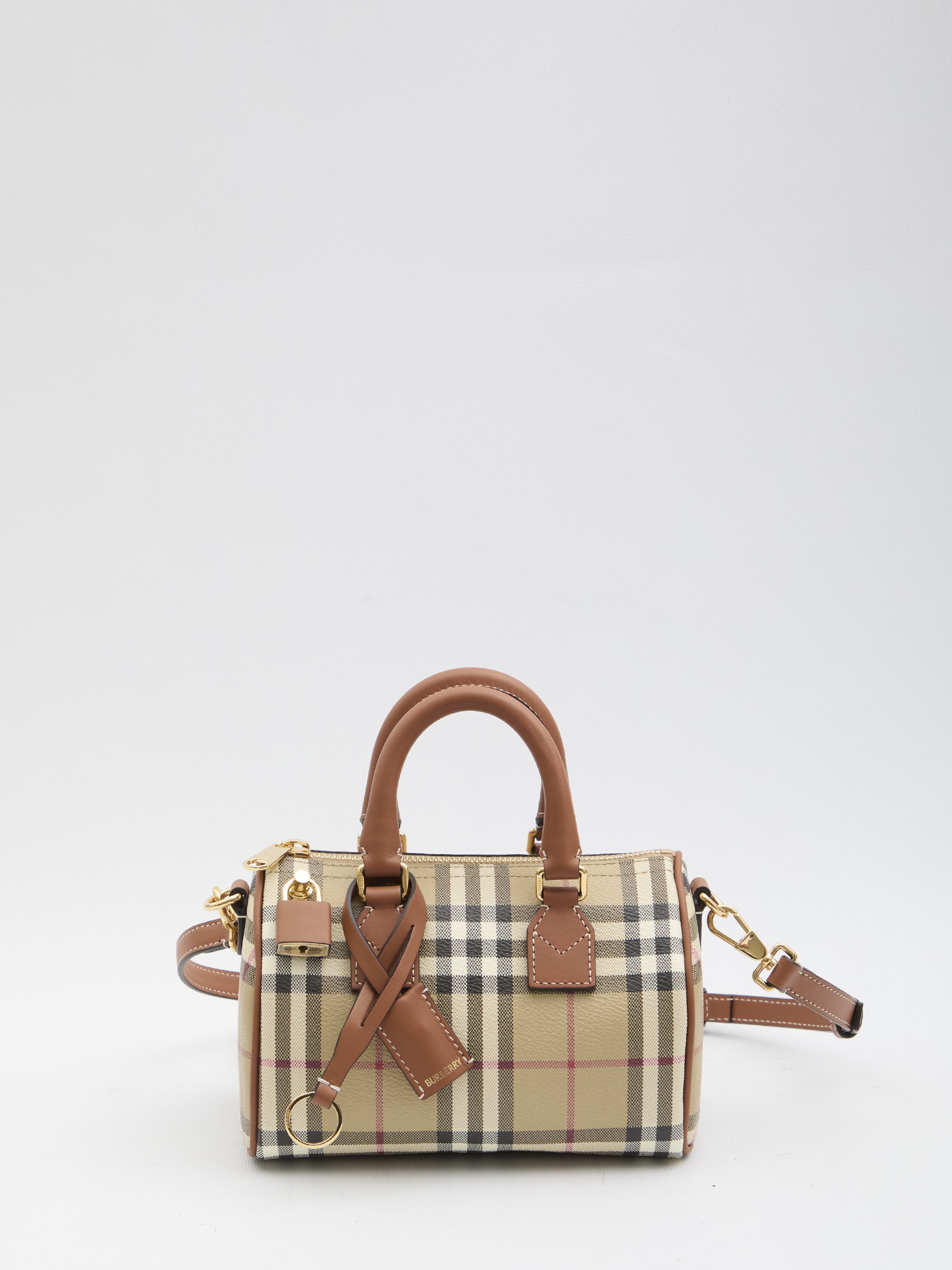 BURBERRY OS mini check bowling bag