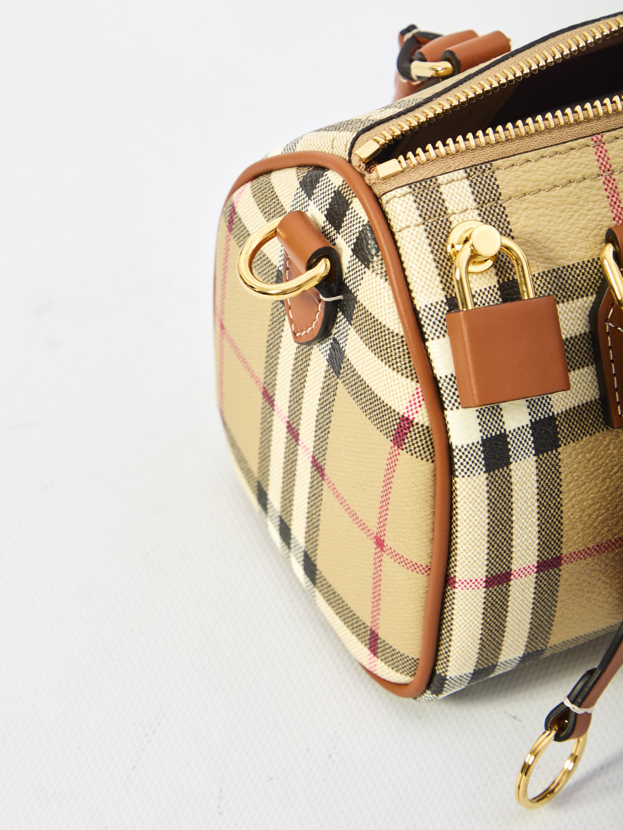 BURBERRY OS mini check bowling bag