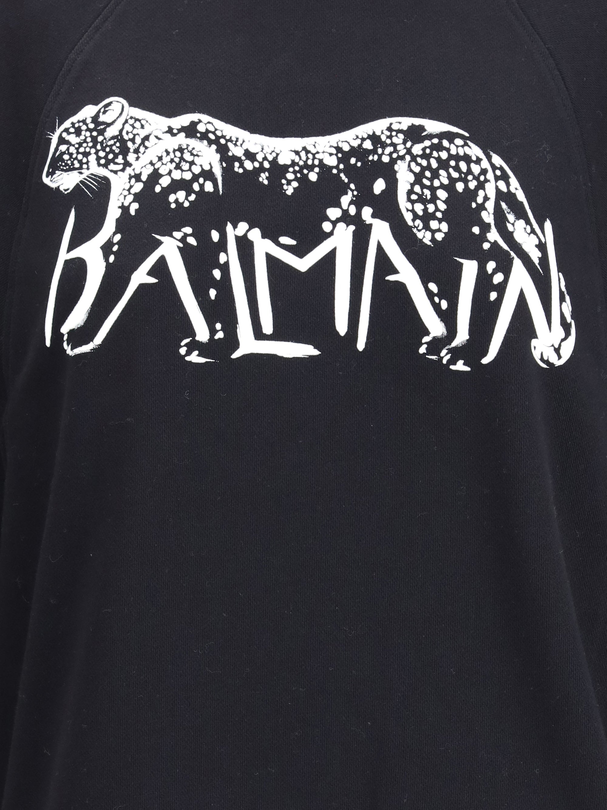 BALMAIN L leopard print high-neck sweatshirt