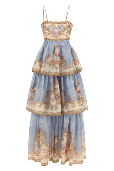 wallpaper long daylight dress in cotton and silk blend