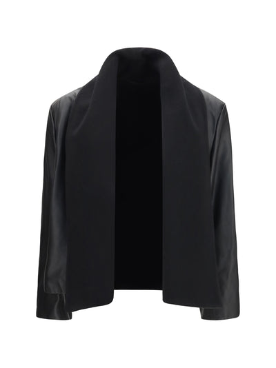 scarf leather jacket