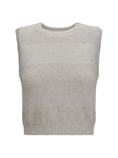 knit and sequin vest