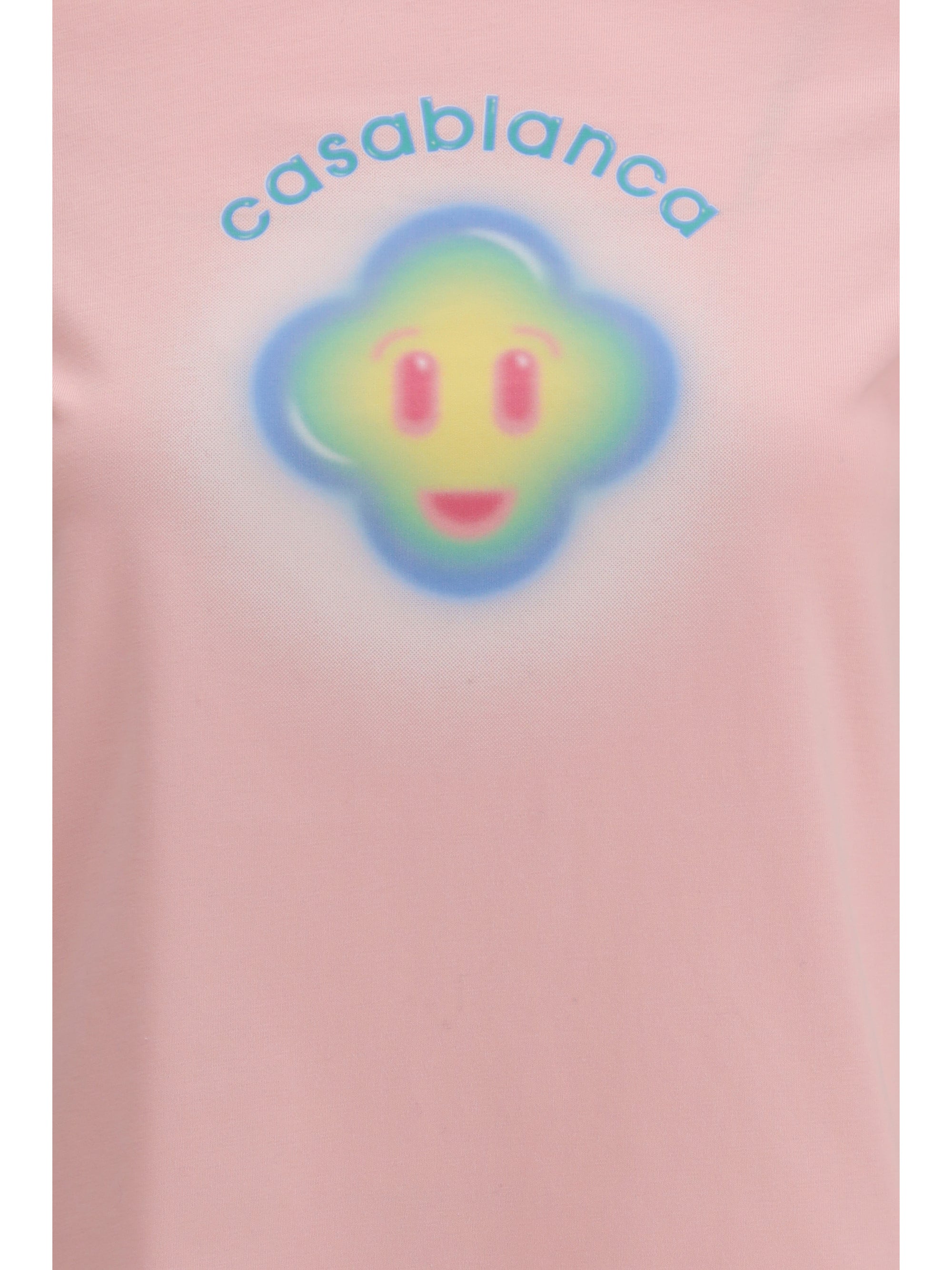CASABLANCA L airbrush smiley fitted short-sleeve t-shirt