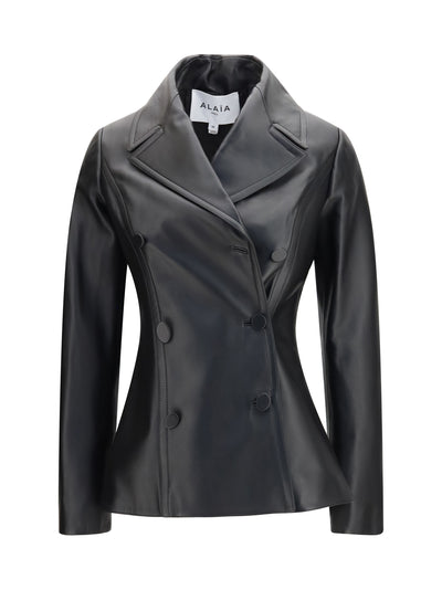 fitted leather caban coat