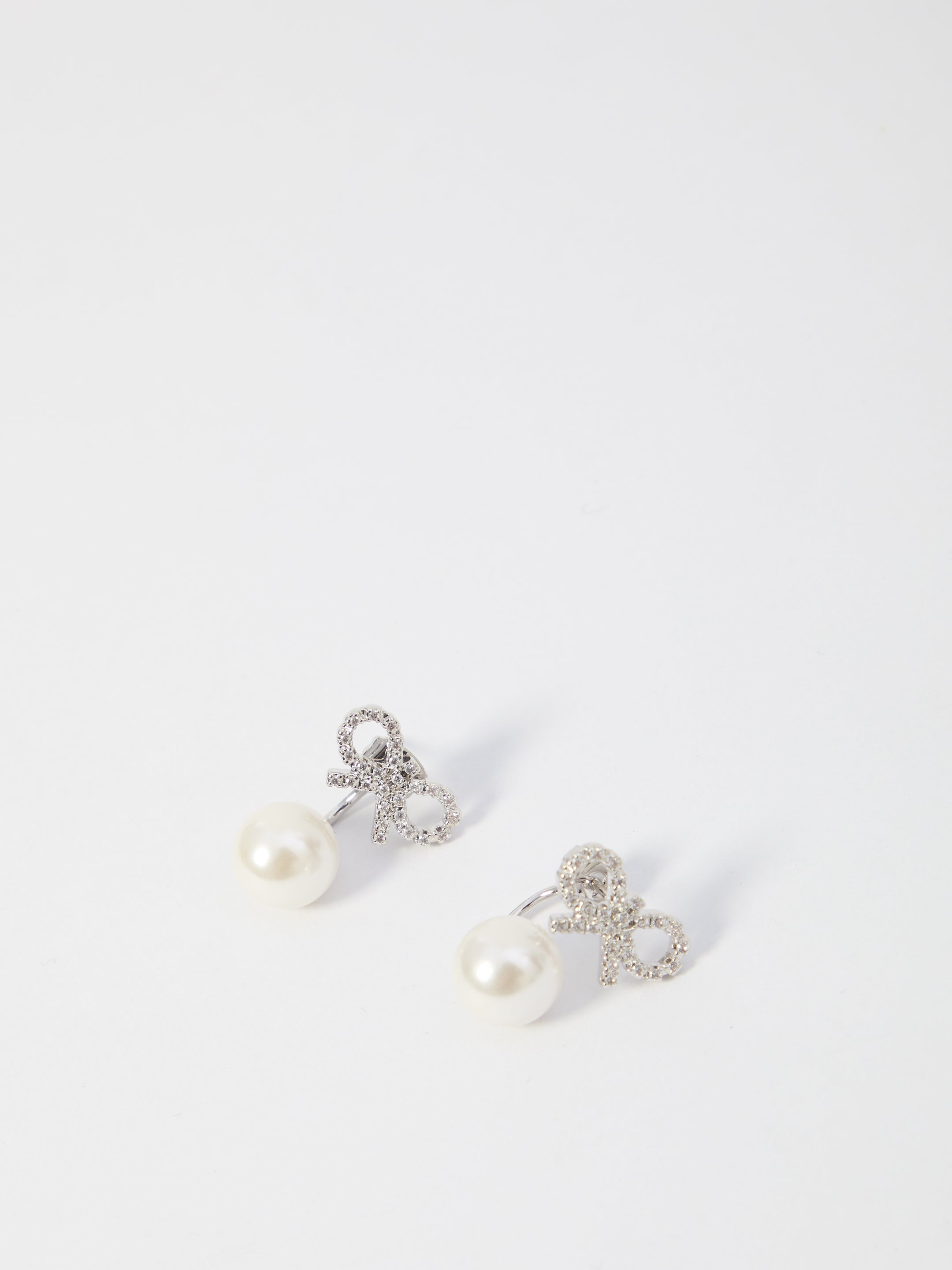 SELF PORTRAIT OS crystal bow pearl earrings