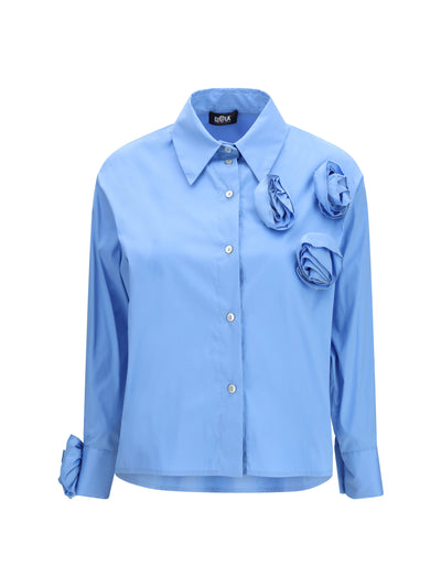 shirt with appliqué roses